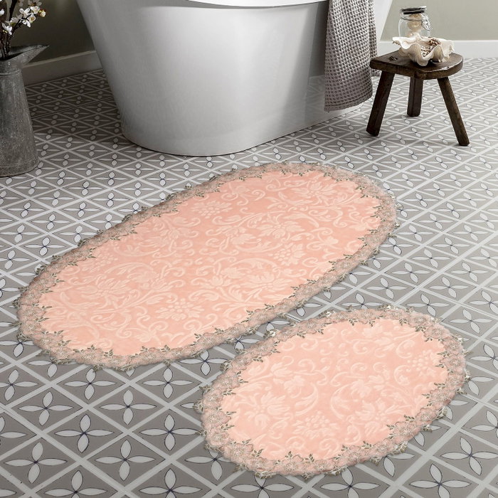 Mijölnir Juego de alfombrillas de baño de 2 piezas en color Polvo